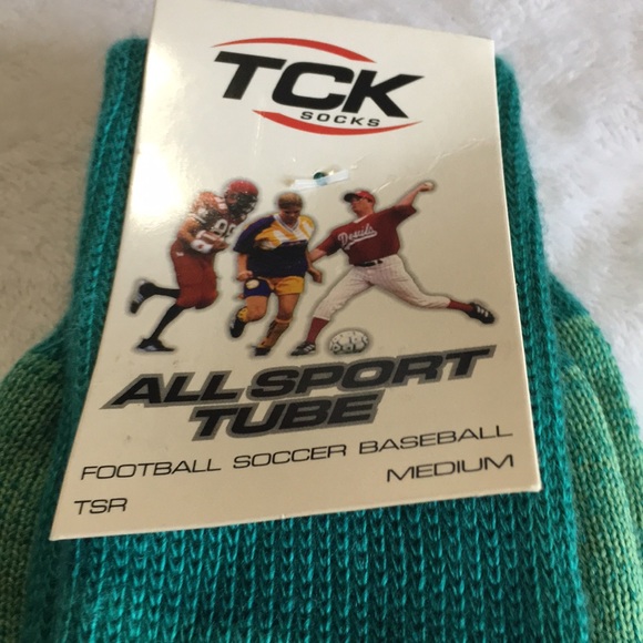 TCK All Sport green adult medium small tube socks. Approximately 25” in length - Picture 2 of 3